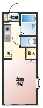 【間取り】 | グランデュール縄嶋 | 一人暮らしに最適な１Ｋの間取り ！