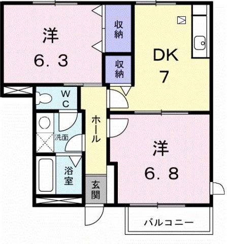 グリーンダイヤ村瀬　Ｂ棟の間取り