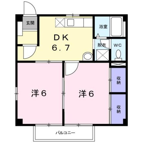 ニュ－シティ－八栗口Ａの間取り
