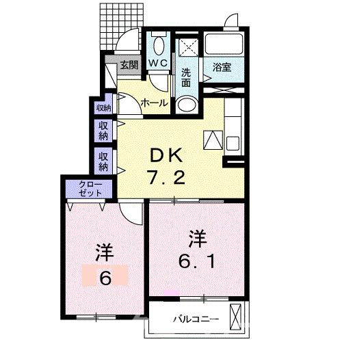 リバーサイド川島Ｂの間取り