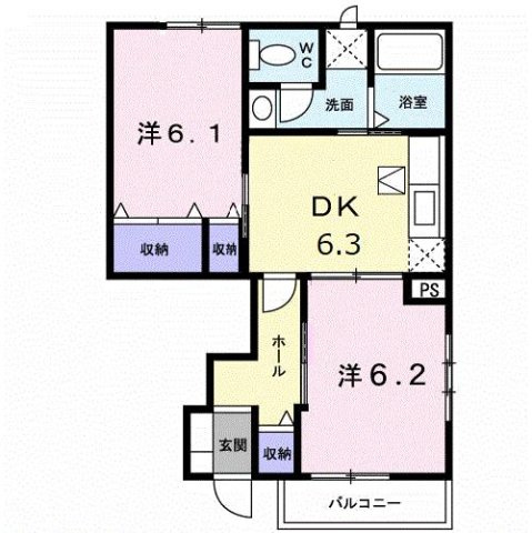 リーヴメゾン北館　Ｄの間取り
