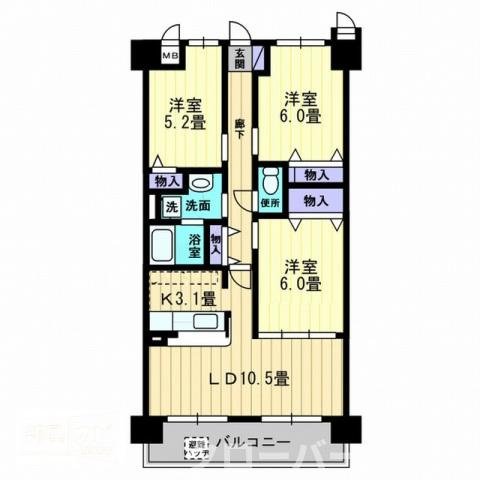 ルミナスＭＩＺＵＨＯ京町の間取り|間取図