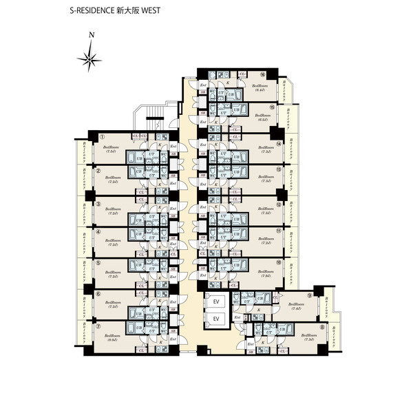 S-RESIDENCE新大阪WESTの間取り