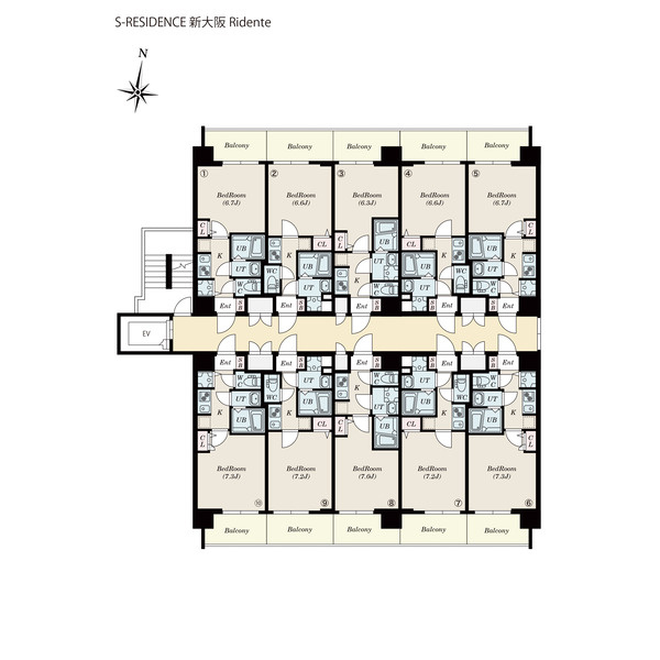 S-RESIDENCE新大阪Ridenteの間取り