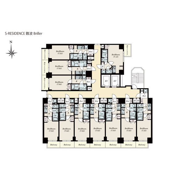 S-RESIDENCE難波Brillerの間取り