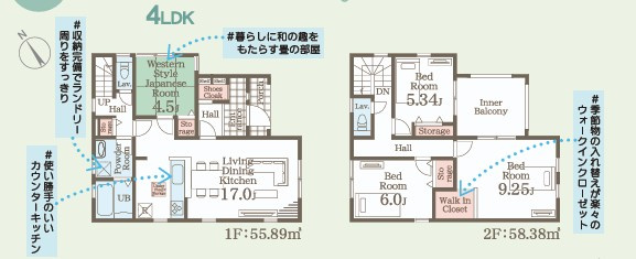【いわき市泉町滝尻第2】　新築建売　2号棟　＼アクセス良好で県内各所通勤可能♪／の間取り|2号棟間取図です。