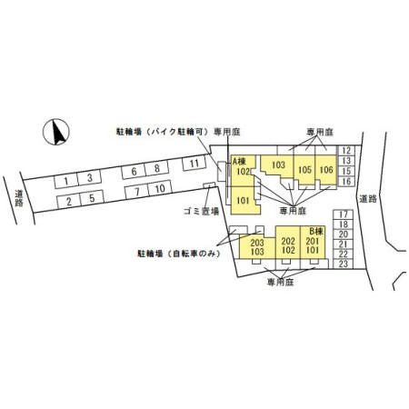 リッシュ・アヴニールA棟の区画図