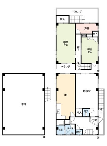船寺通1丁目中古戸建の間取り|和室と洋室両方楽しめる空間となっております。また駐車場は複数台の駐車ができ屋根もあるため大切な愛車を汚さなくて良いです。