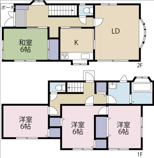 麻生区向原貸家の間取り
