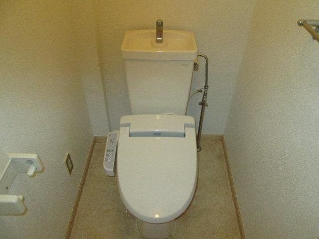 落ち着いた色調のトイレです