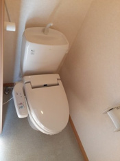落ち着いた色調のトイレです