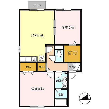 ラフィーネ二ツ屋の間取り