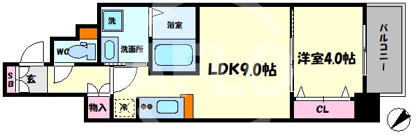 セオリー天神橋アベニールの間取り|セオリー天神橋アベニール　開放感のある間取り