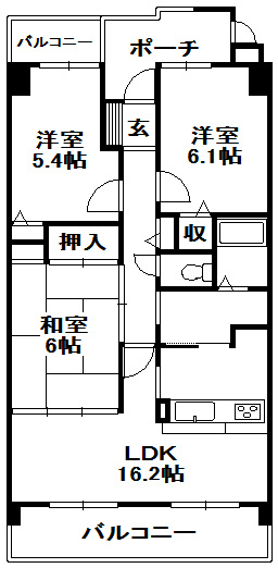 【間取り】 | サンディパークスⅡ番館