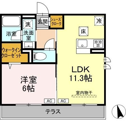【間取り】 | レジデンスオークリーフ | 新築！1LDKの間取りです！
