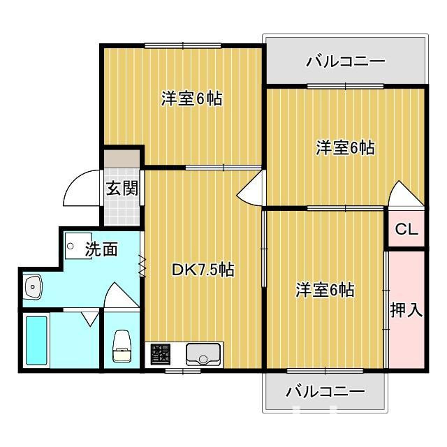 プラスコート南耳原の間取り
