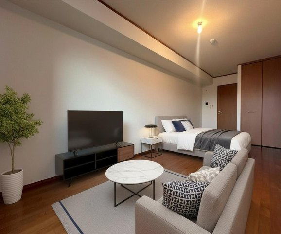サザンコート代田の居間・リビング|CG家具のため、実際は家具がつきません。