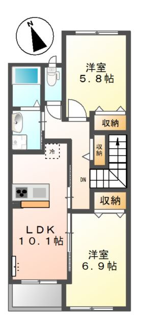 ヒルクレスト　サンワの間取り