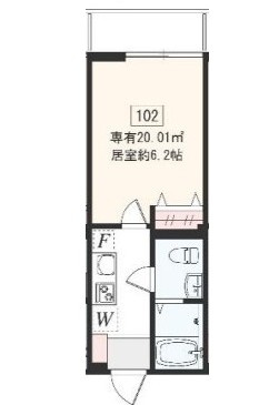 川崎市多摩区中野島６丁目のアパートの間取り
