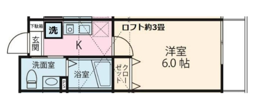 川崎市多摩区登戸のアパートの間取り