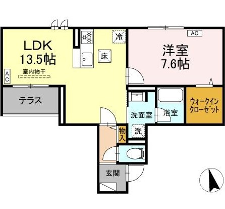 【間取り】 | レジデンスオークリーフ | 新築！1LDKの間取りです！