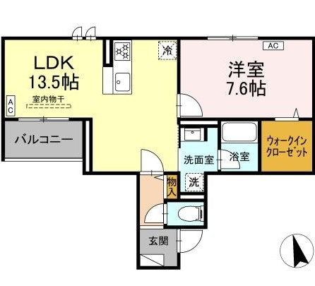 【間取り】 | レジデンスオークリーフ | 新築！1LDKの間取りです！