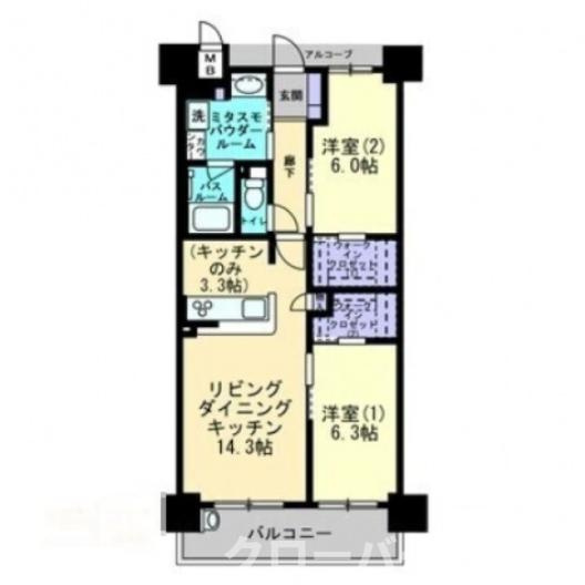 アルファスマート丸亀駅Ⅱの間取り|間取図