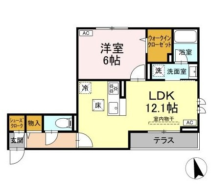 【間取り】 | レジデンスオークリーフ | 新築！1LDKの間取りです！