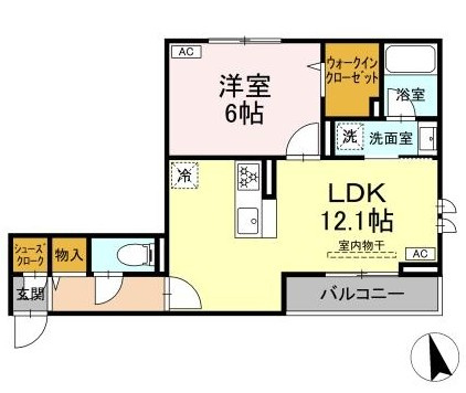 【間取り】 | レジデンスオークリーフ | 新築！1LDKの間取りです！