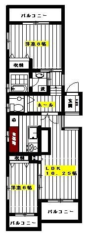 【間取り】 | ヴィラージュ高松Ⅱ