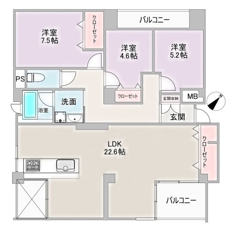ライオンズマンション鶴舞公園の間取り