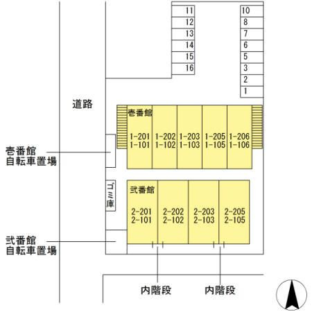 エミネンス　壱・弐番館 1-の区画図