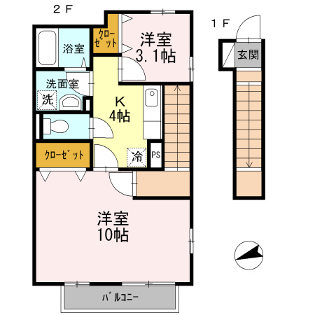 レセンテ野川 A棟の間取り