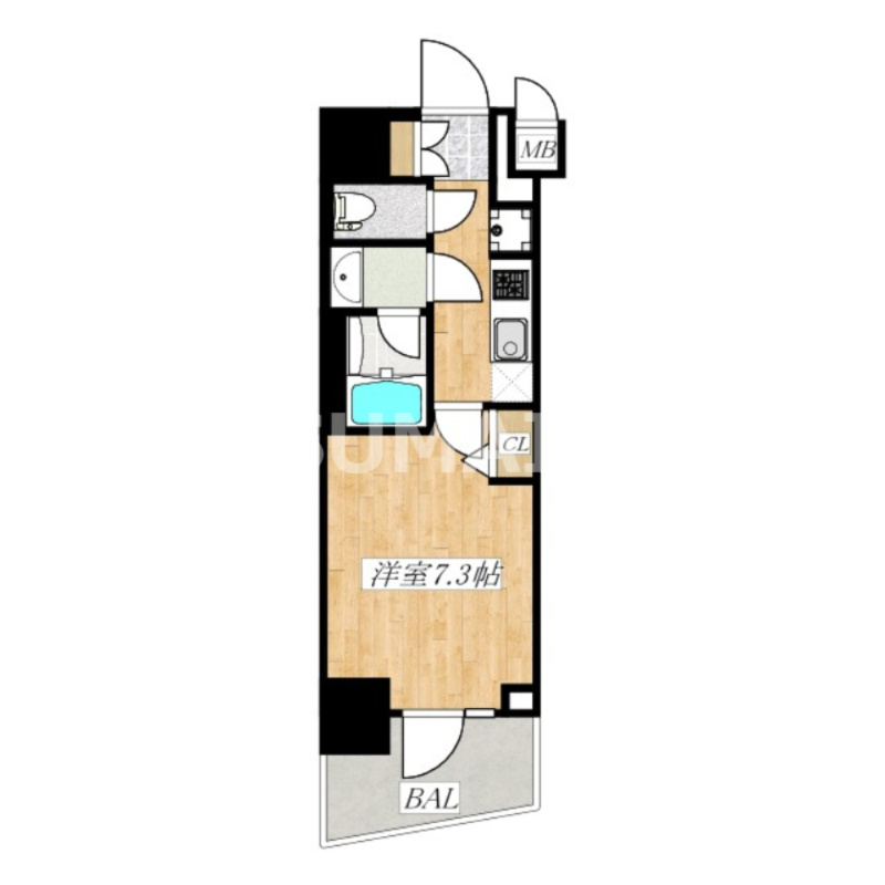コンシェリア東京　HIGASHIJUJO RESIDENCEの間取り|西向きです♪