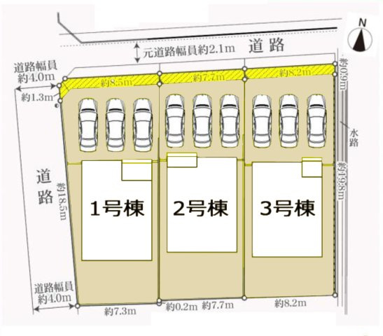 【区画図】 | 一宮市瀬部字墓之腰85-1『仲介料無料』新築戸建て | 2号棟