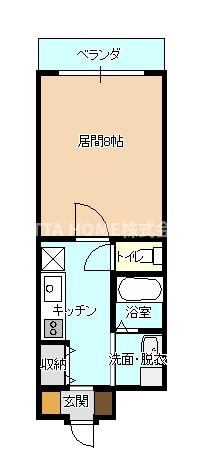 プロムナードⅣの間取り|スーパーやコンビニなどが徒歩近くて単身者の方におススメです(^^♪
