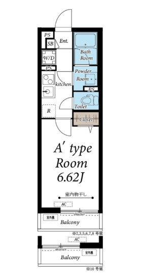 ヴィラ原木中山の間取り