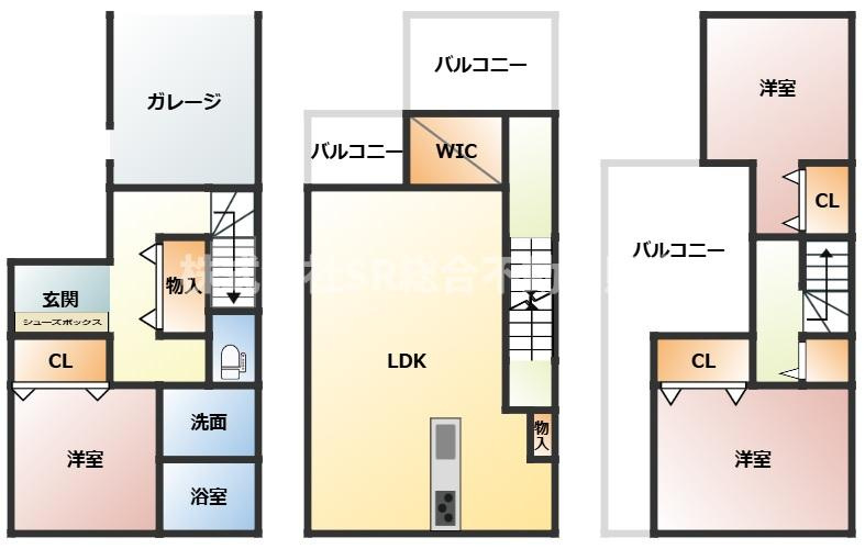 布市町3丁目中古戸建の間取り|振分タイプの間取りで使いやすいです！（図面と現況に相違がある場合、現況を優先します。）