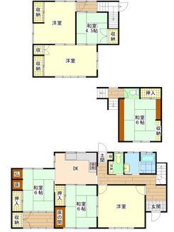 【間取り】 | 宇部市大字際波（緑ヶ丘団地）中古住宅／7DK・2階建 | シンプルな動線を追求した快適な間取りとなっております。
