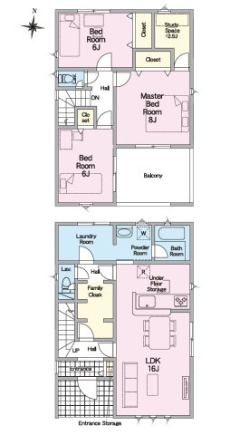 【間取り】 | 津島市江東町３丁目41-25『仲介料無料』新築戸建て | 2号棟
