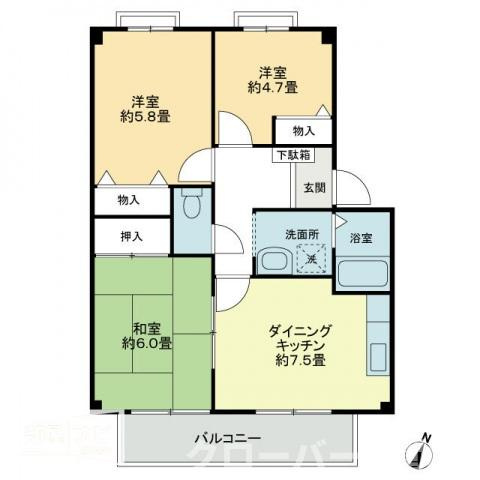 フォブール竹峰Ａの間取り|間取図