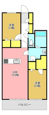 宗像市東郷５丁目の賃貸マンションの間取り