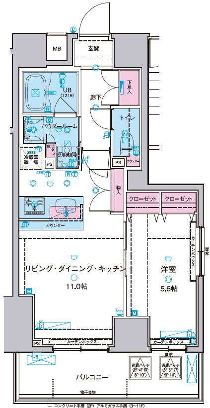 ジェノヴィア浅草Ⅱスカイガーデンの間取り