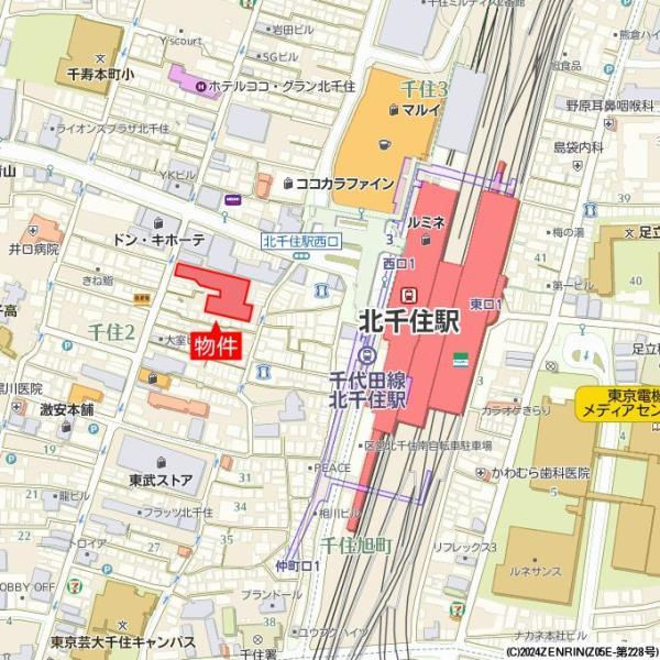 グランフラッツ北千住の地図