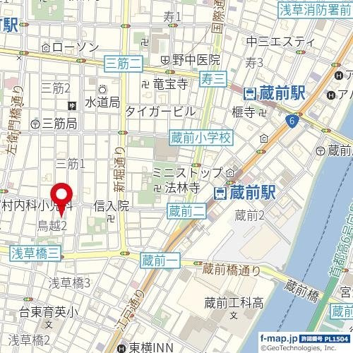 Ｌｉｖｅ　Ｆｌａｔ蔵前の地図