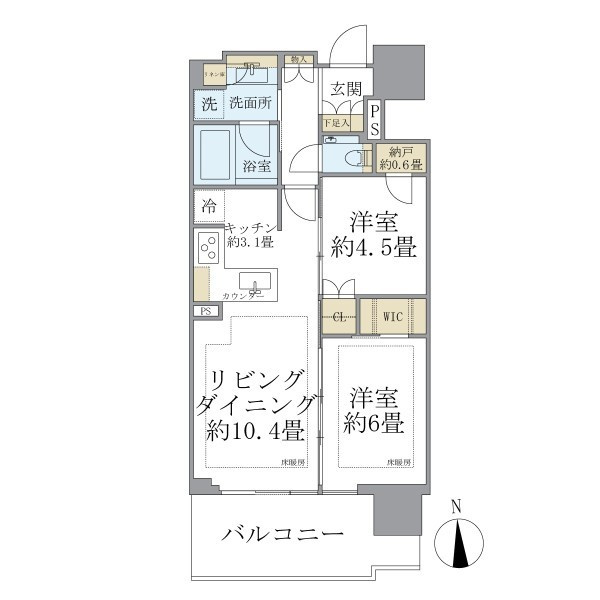 グランドシティタワー月島の間取り