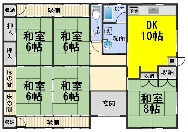 ６７１５６　本巣市根尾神所中古戸建（平屋）の間取り