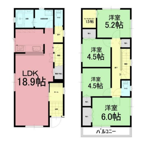 【間取り】 | 川越市的場　中古戸建