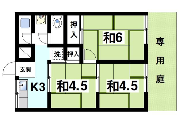 グリーンハイツ富雄の間取り