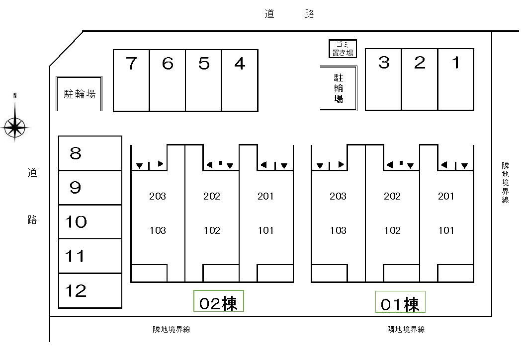 Ｔ・ＰＬＡＣＥ　Ⅱの区画図